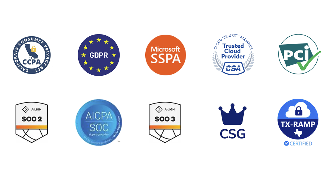 Enterprise-grade security logos.