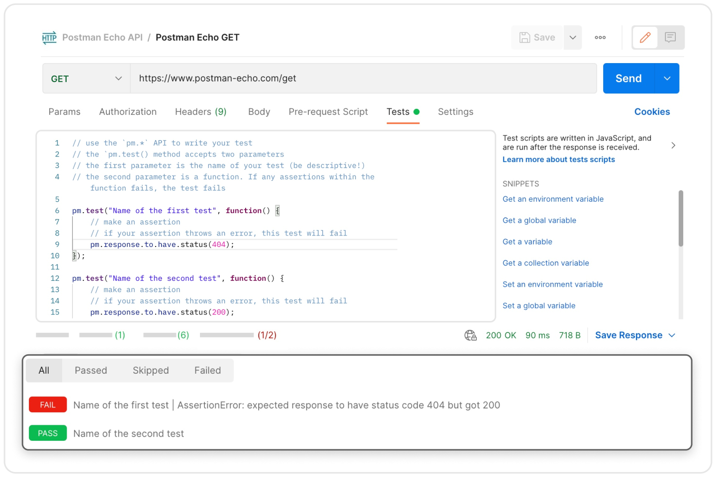 Create a robust API test suite with Postman. Illustration.