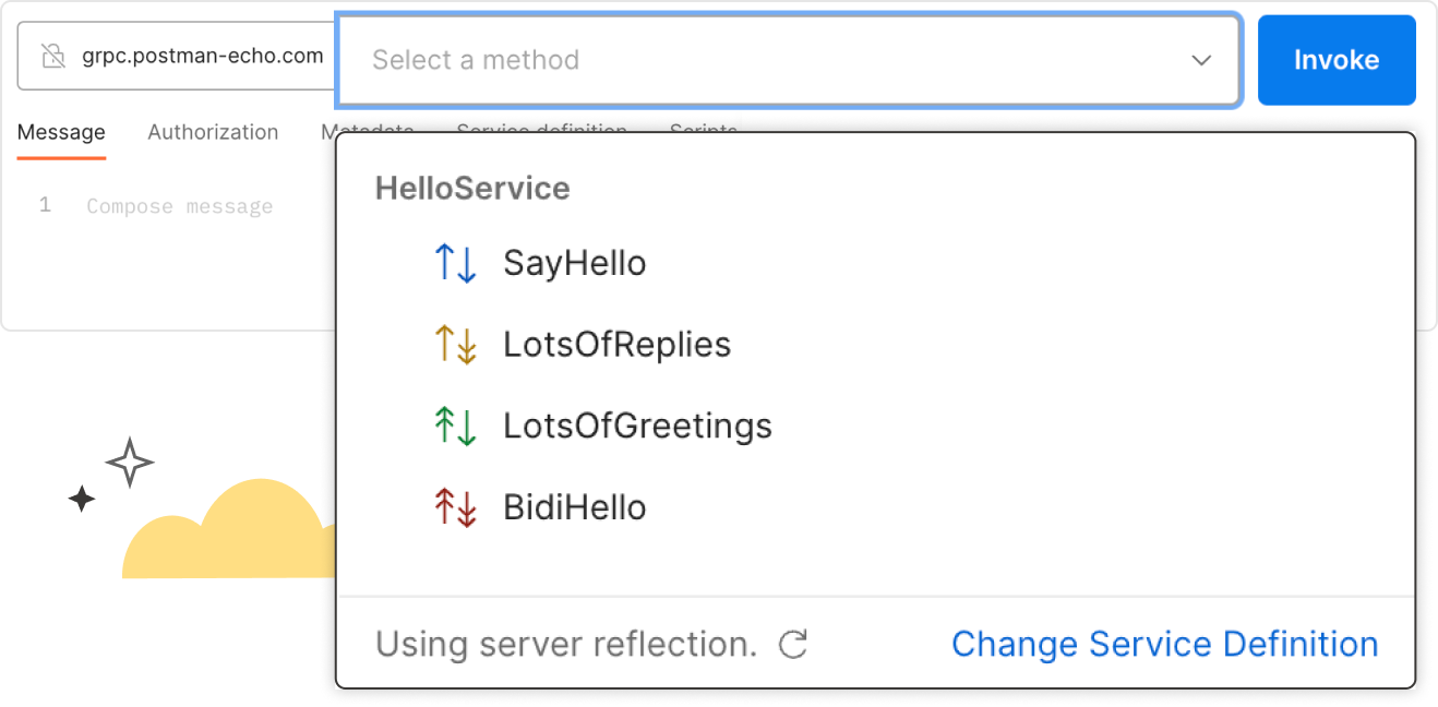 Send request screenshot. Illustration.
