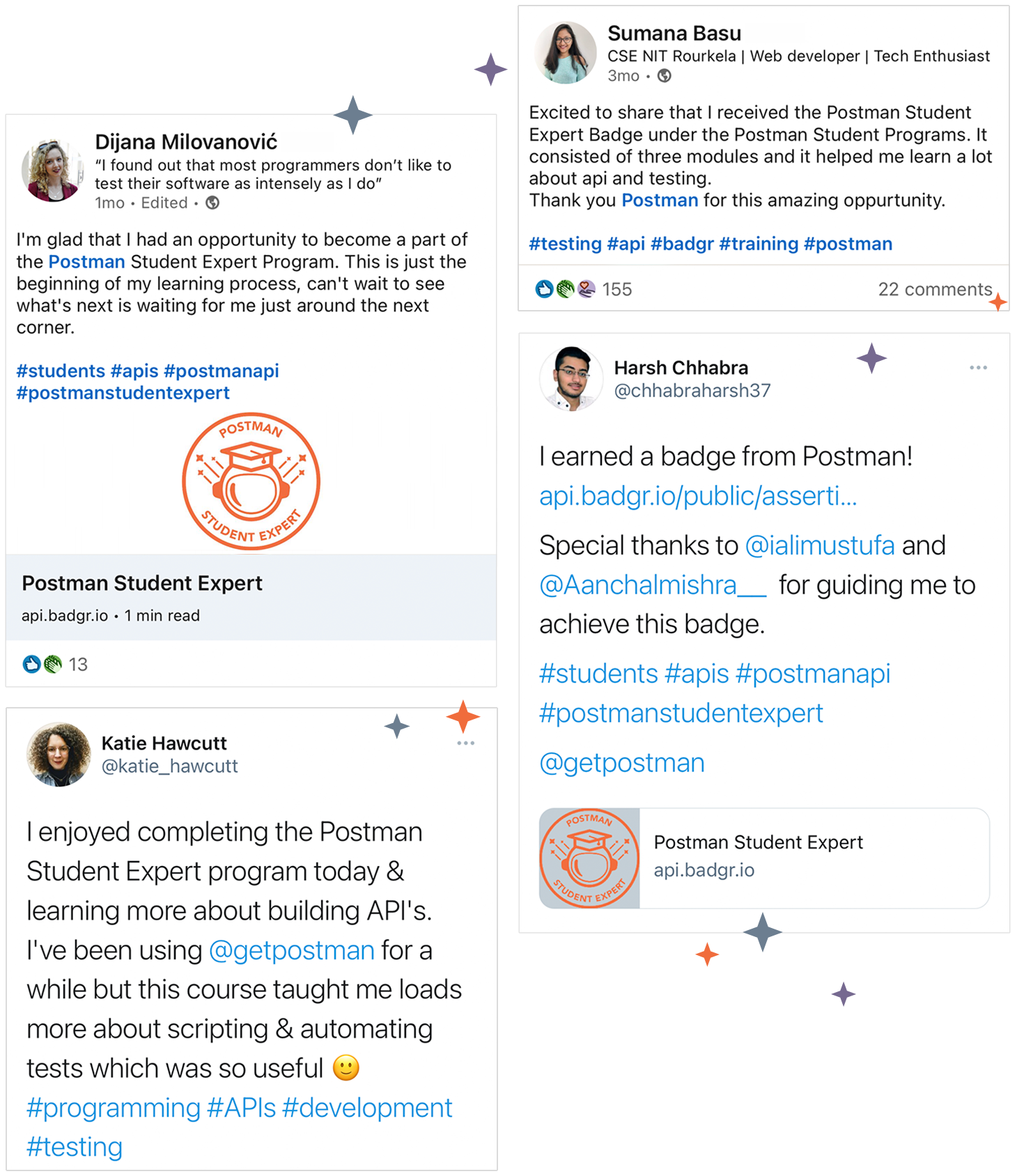 Postman Student Program on Twitter. Photo.