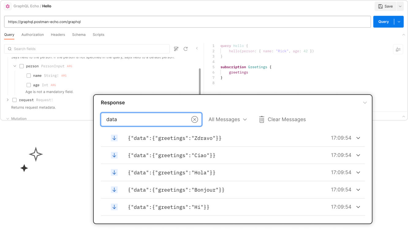 View and analyze responses in Postman. Illustration.
